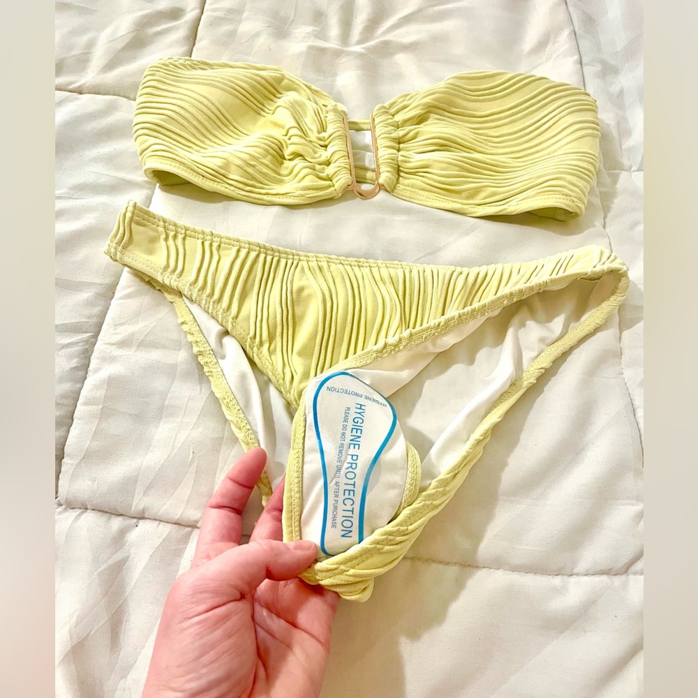Fanuerg Yellow Ribbed Bikini Set - Picture 7 of 11
